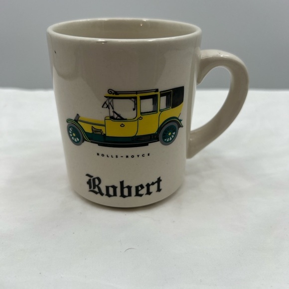 Vintage Collectible Personalized Coffee Cup with Rolls Royce Car Made in England - Picture 1 of 5